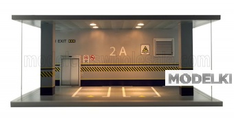 1:18 VETRINA DISPLAY BOX Diorama Parcheggio - Parking - Cars Not Included - Lungh.lenght Cm 68.5 X Largh.width Cm 43.0 X Alt.height Cm 30.0, Various - ATL30107