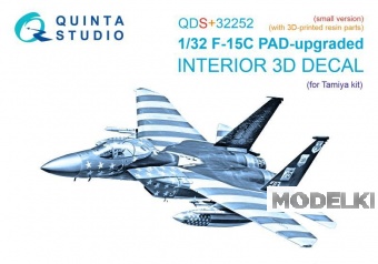 1:32 3D Декаль интерьера кабины F-15C PAD-upgraded (Tamiya) (малая версия) (с 3D-печатными деталями) - QDS+32252