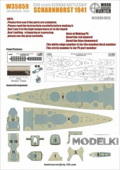 1:350 German Battleship Scharnhorst 1941 (For Dragon 1036) - W35059