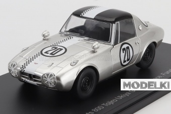 1:24 TOYOTA 800 Sports Gt-i N 20 Ccc Race Funabashi Circuit (1965) Tojiro Ukiya, Silver White - VQJ-USC201