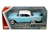 1:24 CHEVROLET Bel Air Hardtop (1957), light blue with white roof - mmax73228b