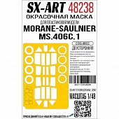 1:48 Маска окрасочна двусторонняя Morane-Saulnier MS.406C.1 (Dora Wings) - 48238