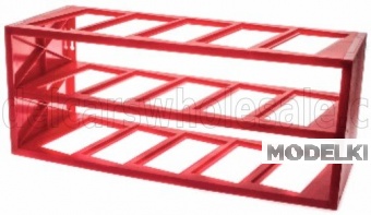1:43 FERRARI Espositore Aperto (open) For Auto 15 X Atlas-ferrari-f1-collection 1/43 - Cars Not Included - Lungh.lenght Cm  X Prof.depth Cm  X Alt.height Cm  (vano Piano - Garage - Lenght Cm  - Depth Cm  Height Cm ), Red - ABFEA982-7174982