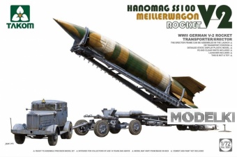 1:72 Сборная модель Немецкая ракета V-2 на транспортере с тягачом Hanomag SS100 - 5001