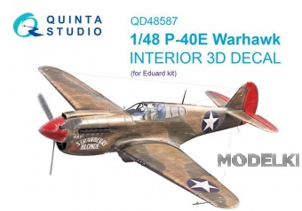 1:48 3D Декаль интерьера кабины P-40E Warhawk (Eduard) - QD48587
