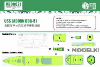 1:700 Маска окрасочная USS Lassen - M700021