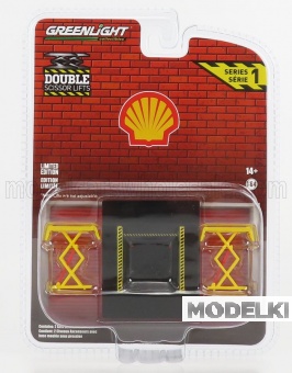 1:64 ACCESSORIES GARAGE SET OFFICINA - PONTE SOLLEVATORE AUTO - TWO POST LIFT, YELLOW BLACK - 16160C