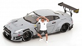 1:18 NISSAN GT-R (R35) LBWK Body Kit 2 0 with Kato San figurine (2024), matt-grey - S1805821