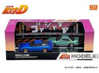 1:64 Initial D Set Vol. 20 Mako Sayuki SilEighty & Koichiro Iketani Silvia (S13), blue / green - MD64220
