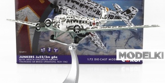 1:72 JUNKERS Ju52/3m G6e Military Medical Evacuation Airplane (1942), White Black - AA36911