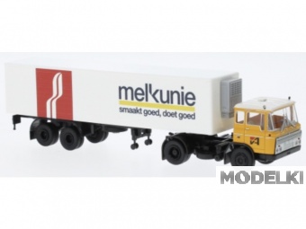1:87 DAF FT 2600 седельный тягач с полуприцепом рефрижератором - Melkunie (1962), желтый с белым - 85288
