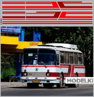 1:43 Набор декалей ЛАЗ-695, вариант 5 (80х290) - DKP0120