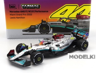 1:64 MERCEDES-BENZ GP F1 W13e Team Mercedes-amg Petronas F1 №44 6th Miami Gp (2022) Lewis Hamilton, Silver Green - T64G-F044-LH2