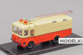 1:43 (Уценка!) Грузовой троллейбус ТГ-3, красный / бежевый - SSM4048-Z2