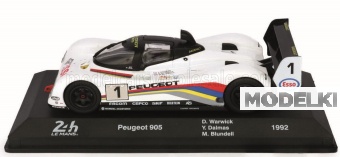 1:43 PEUGEOT 905 Evo1bis Sa35 3.5l V10 Team Peugeot Talbot Sport №1 Winner 24h Le Mans (1992) Derek Warwick - Yannik Dalmas - Mark Blundell, White - MW1ALA0098