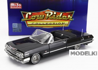 1:24 CHEVROLET Impala Cabriolet Open Low Rider (1963), Black - 22434LRW-BK