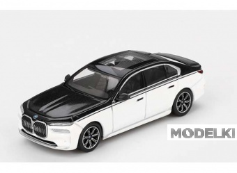 1:64 BMW I7 Xdrive60, alpine white/black sapphire 2024 - MGT00959BL