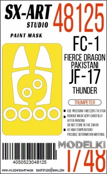 1:48 Маска окрасочная FC-1 Fierce Dragon / Pakistani JF-17 Thunder (Трубач) - 48125
