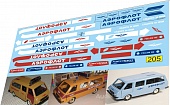 1:43 Набор декалей РАФ 2203 Аэрофлот (тамповки Саратов) - U205