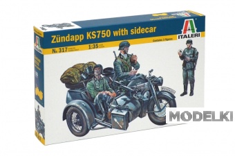1:35 Сборная модель Мотоцикл Zundapp KS750 with sidecar - 0317