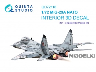 1:72 3D Декаль интерьера кабины МиГ-29A (NATO) (Trumpeter/IBG Models) - QD72118