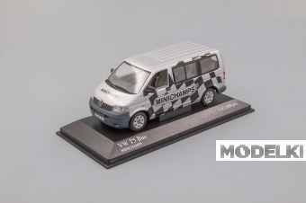 1:43 Volkswagen T5 Transporter Bus 'Minichamps' 2003, Silver - 400052202