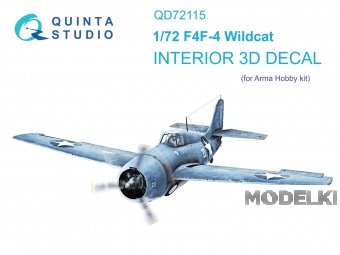 1:72 3D Декаль интерьера кабины F4F-4 Wildcat (Arma Hobby) - QD72115