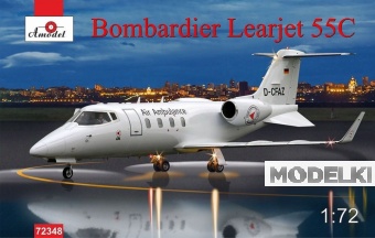 1:72 Сборная модель Канадский пассажирский самолет Bombardier Learjet 55C - 72348