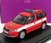 1:43 SKODA Yeti Suv Facelift (restyling) Fire Engine (2013), Red White - 031XL