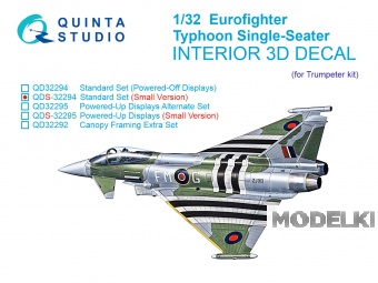 1:32 3D Декаль интерьера кабины Eurofighter Typhoon EF-2000/2000A Одноместный (Trumpeter) (Малая версия) - QDS-32294
