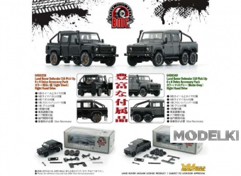 1:64 LAND ROVER Defender 110 Pick Up 4x4 Acc Pack, dark grey silver 2016 - BM64B0340rhd