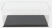 1:18 VETRINA DISPLAY BOX Base In Pelle Nera - Leather Base Black - Lungh.lenght Cm 31.7 X Largh.width Cm 15.9 X Alt.height Cm 12.9 (altezza Interna Interior Height Cm 11.3), Plastic Display - CK39711