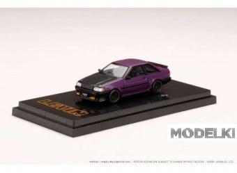 1:64 Toyota Corolla Levin GT APEX 2door AE86 with Carbon Bonnet, purple / black - HJ641035CP