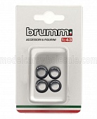 1:43 ACCESSORIES F1  Set 4x Pneumatici Da Pioggia Firestone - Rain Tires, Black - F108