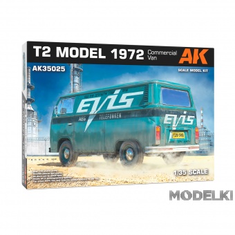 1:35 Сборная модель VOLKSWAGEN коммерческий фургон T2 1972 года - AK35025