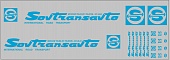 1:43 Набор декалей Sovtransavto для Минский-5205 (вариант 4), голубой (100х290) - DKP0044