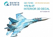 1:72 3D Декаль интерьера кабины Su-27 (Trumpeter) (с 3D-печатными деталями) - QD+72183