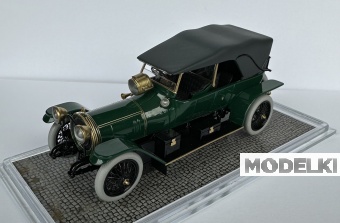 1:43 Delaunay-Belleville 45/50 CV Kellner дубль-фаэтон 1913 год. (тент поднят), темно-зеленый - K033-3c