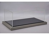 1:43 Display Case with Black Carbon and Metal base. 170x80x70mm - atl10159