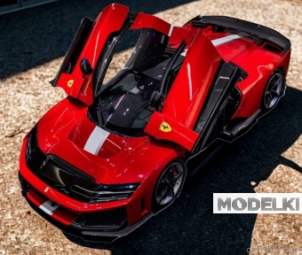 1:18 FERRARI F80 Silver White Stripe (2024), red / white - HE180054A2DIE-VET