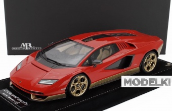 1:18 LAMBORGHINI Countach Lpi 800-4 (2021) - Con Vetrina - With Showcase, Rosso Arancio Miura - Red Orange - LAMBO052SE10