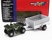 1:32 YAMAHA Quad 4x4 With Trailer (2009), Green Silver - 43358
