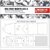 1:350 Маска окрасочная USS Fort Worth LCS-3 deck masking sheet - M350118