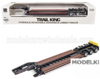 1:50 Гидравлический низкорамный полуприцеп Trail King, черный / коричневый - 71137