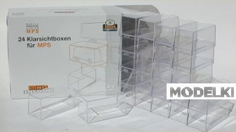1:87 Набор из 24 прозрачных пластиковых коробок - 10021