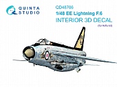 1:48 3D Декаль интерьера кабины пилота для BAC / EE Lightning F.6 (Airfix) - QD48706