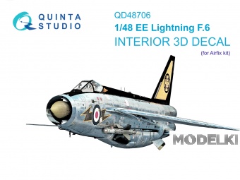 1:48 3D Декаль интерьера кабины пилота для BAC / EE Lightning F.6 (Airfix) - QD48706