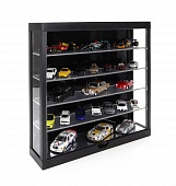 1:64 VETRINA DISPLAY BOX Espositore Black - For Auto 15 X 1/43 - 35 X 1/64 - Cars Not Included - Lungh.lenght Cm 38.5 X Largh.width Cm 9.0 X Alt.height Cm 37.5 (altezza Utile Tra I Ripiani Cm 6.5 Inner Height Among Shelves), Black - T9-648850BK