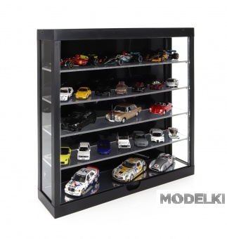 1:64 VETRINA DISPLAY BOX Espositore Black - For Auto 15 X 1/43 - 35 X 1/64 - Cars Not Included - Lungh.lenght Cm 38.5 X Largh.width Cm 9.0 X Alt.height Cm 37.5 (altezza Utile Tra I Ripiani Cm 6.5 Inner Height Among Shelves), Black - T9-648850BK