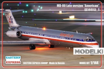 1:144 Сборная модель Авиалайнер MD-80 поздний American (Limited Edision) - 144112-1